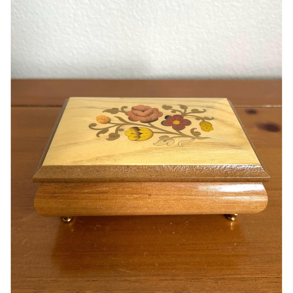 Intarsitalia‎ Vintage Wood Inlay Jewelry keepsake Made In Italy